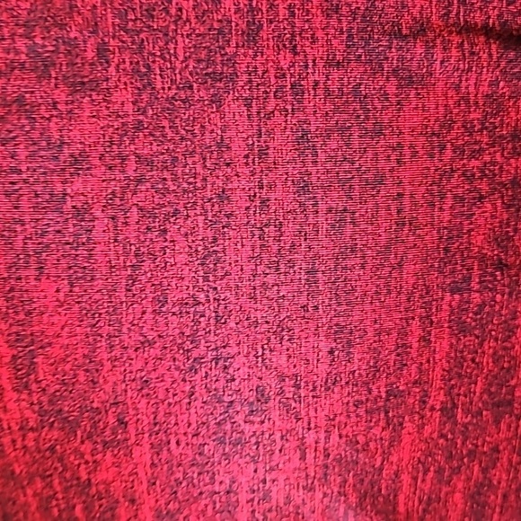 adidas Tech Fit Red and Black Heathered V-neck Long Sleeve Tee - Picture 3 of 12